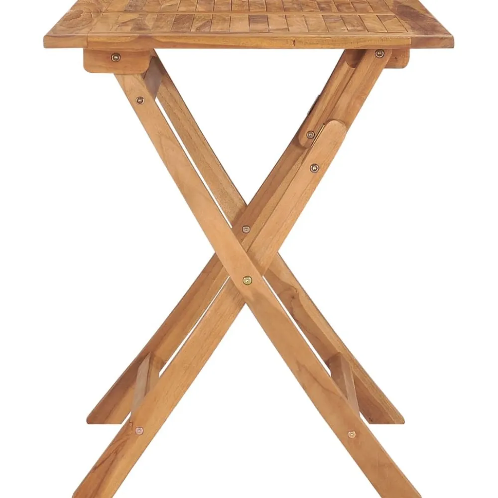 Best FinePRICE puutarhan ruokapöytä Kokoontaittuva 90x60x75 cm täysi tiikki (15445)