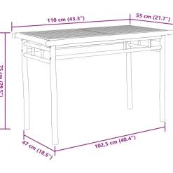 Discount FinePRICE Puutarhan ruokapöytä 110x55x75 cm bambu (68031)