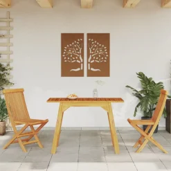 New FinePRICE Puutarhan ruokapöytä 110x56x75 cm täysi akasiapuu (66372)