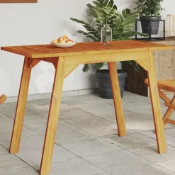 New FinePRICE Puutarhan ruokapöytä 110x56x75 cm täysi akasiapuu (66372)
