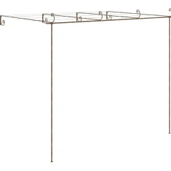 Sale FinePRICE Puutarhan ruusukaari antiikkiruskea 4x3x2,5 m rauta