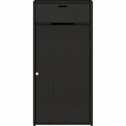 New FinePRICE Puutarhan säilytyskaappi musta 55x55x111 cm polyrottinki