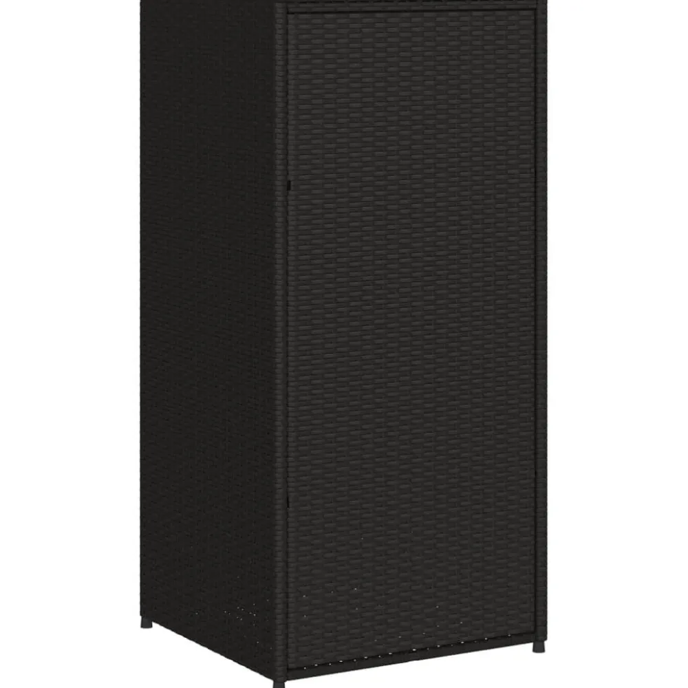 New FinePRICE Puutarhan säilytyskaappi musta 55x55x111 cm polyrottinki