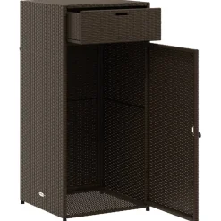 New FinePRICE Puutarhan säilytyskaappi ruskea 55x55x111 cm polyrottinki