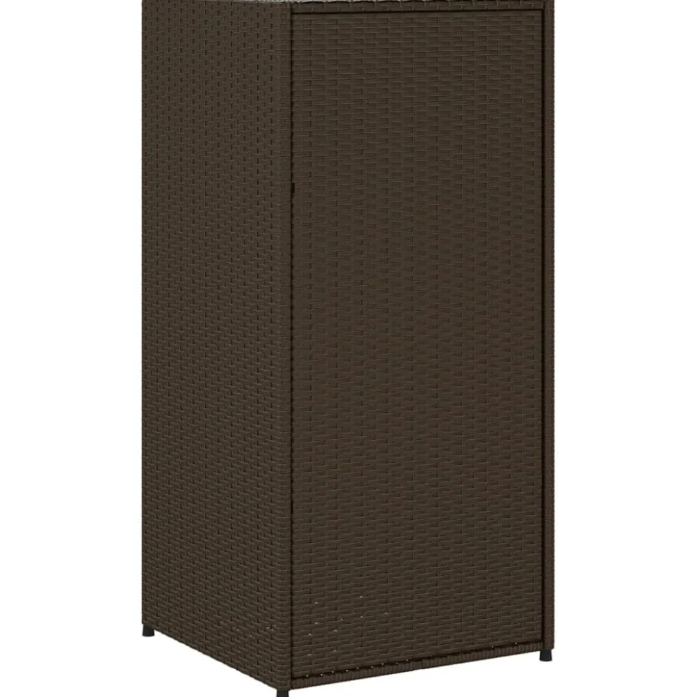 New FinePRICE Puutarhan säilytyskaappi ruskea 55x55x111 cm polyrottinki