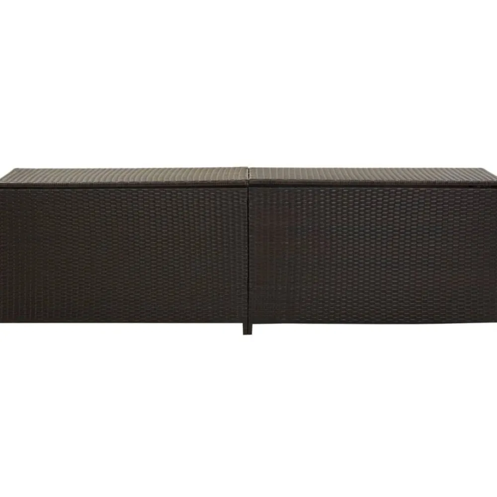 Clearance FinePRICE Puutarhan säilytyslaatikko polyrottinki 200x50x60 cm ruskea