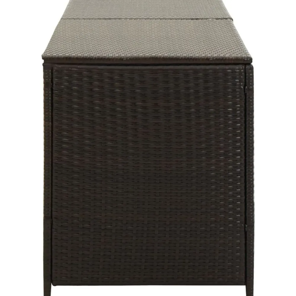Clearance FinePRICE Puutarhan säilytyslaatikko polyrottinki 200x50x60 cm ruskea