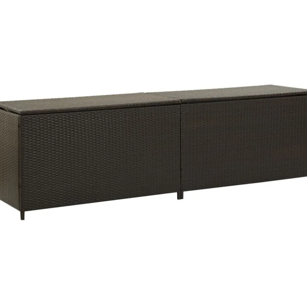 Clearance FinePRICE Puutarhan säilytyslaatikko polyrottinki 200x50x60 cm ruskea
