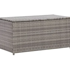 Clearance FinePRICE Puutarhan säilytyslaatikko polyrottinki 100x50x50 cm harmaa