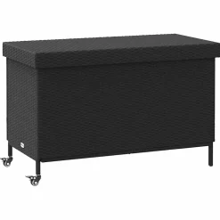 New FinePRICE Puutarhan säilytyslaatikko pyörillä musta 110x55x73 cm (03826)