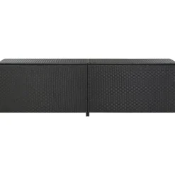 Outlet FinePRICE Puutarhan säilytyslaatikko polyrottinki 200x50x60 cm musta
