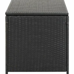 Clearance FinePRICE Puutarhan säilytyslaatikko polyrottinki 100x50x50 cm musta