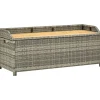 Discount FinePRICE Puutarhan säilytyspenkki 120 cm polyrottinki harmaa