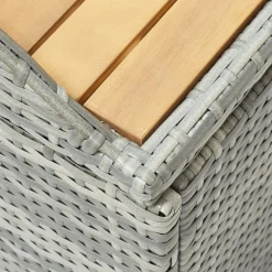 Discount FinePRICE Puutarhan säilytyspenkki 120 cm polyrottinki harmaa