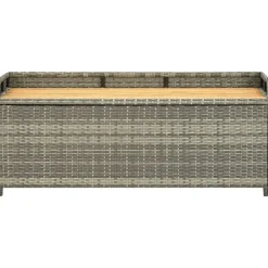 Discount FinePRICE Puutarhan säilytyspenkki 120 cm polyrottinki harmaa