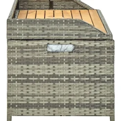 Discount FinePRICE Puutarhan säilytyspenkki 120 cm polyrottinki harmaa