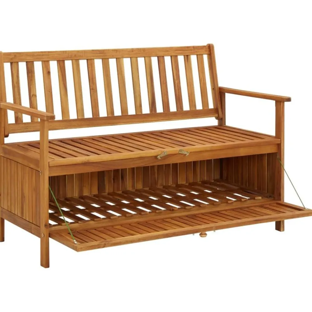 FinePRICE Puutarhan säilytyspenkki 120 cm täysi akaasiapuu