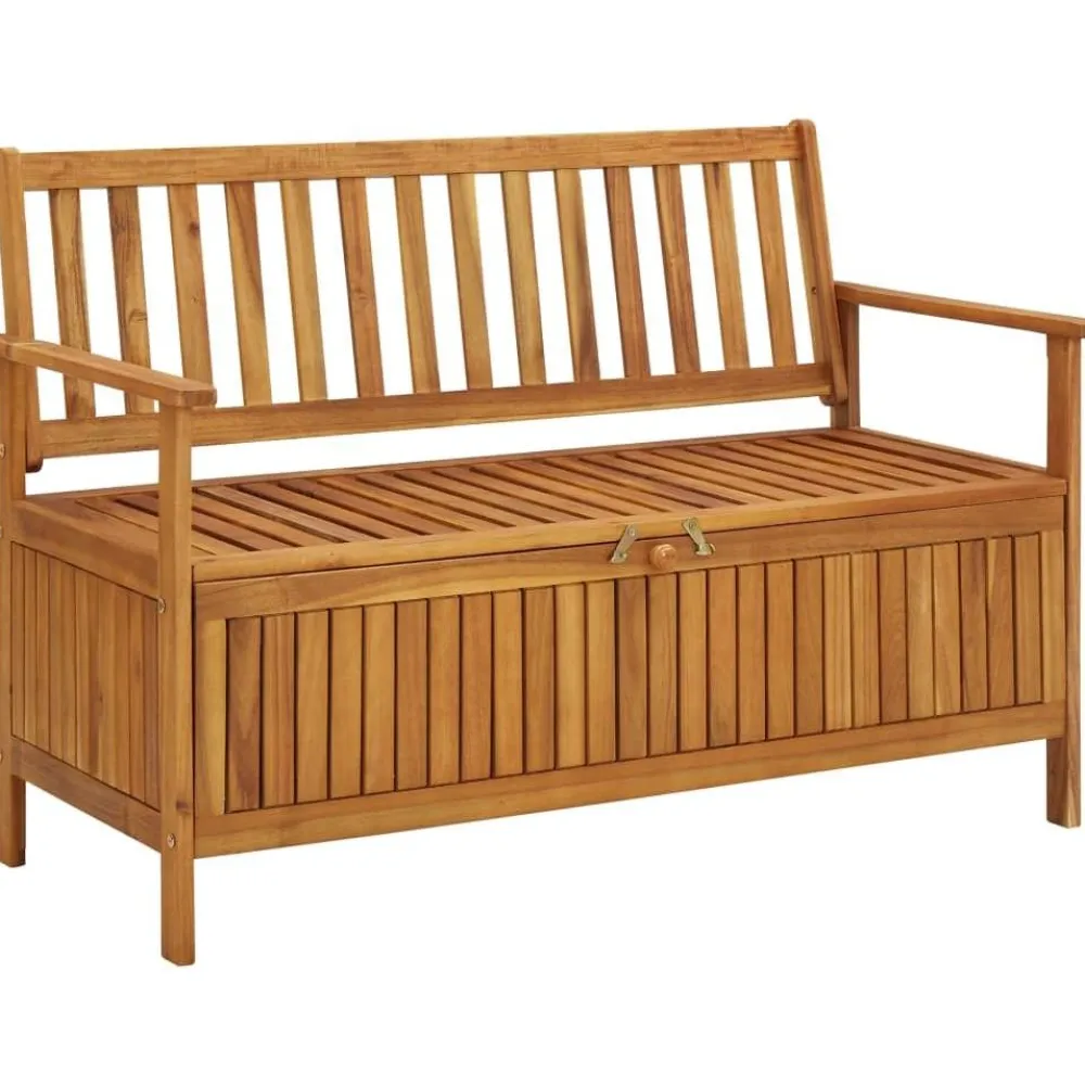 FinePRICE Puutarhan säilytyspenkki 120 cm täysi akaasiapuu