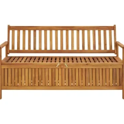 Sale FinePRICE Puutarhan säilytyspenkki 148 cm täysi akaasiapuu