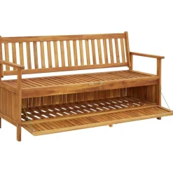 Sale FinePRICE Puutarhan säilytyspenkki 148 cm täysi akaasiapuu