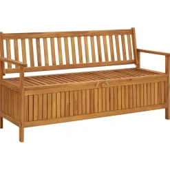 Sale FinePRICE Puutarhan säilytyspenkki 148 cm täysi akaasiapuu