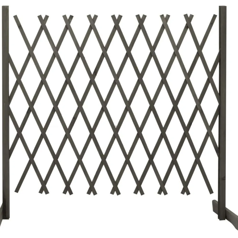 Outlet FinePRICE Puutarhan säleikköaita harmaa 180x100 cm täysi kuusi