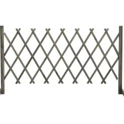 Sale FinePRICE Puutarhan säleikköaita harmaa 150x80 cm täysi kuusi