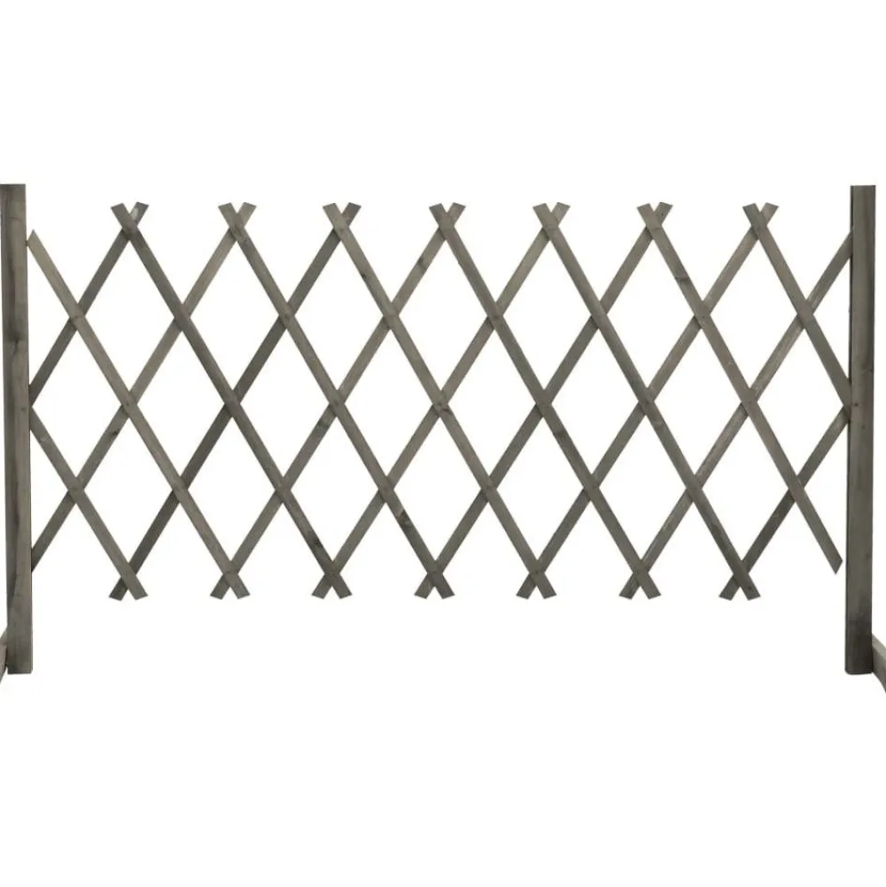 Sale FinePRICE Puutarhan säleikköaita harmaa 150x80 cm täysi kuusi