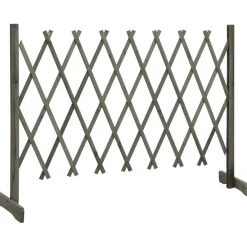Sale FinePRICE Puutarhan säleikköaita harmaa 150x80 cm täysi kuusi