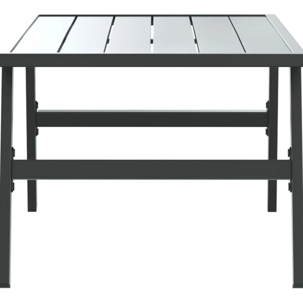 Online FinePRICE Puutarhan sohvapöytä musta 90x45x35 cm jauhemaalattu teräs (08106)