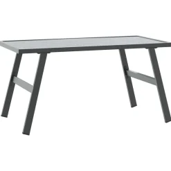Online FinePRICE Puutarhan sohvapöytä musta 90x45x35 cm jauhemaalattu teräs (08106)
