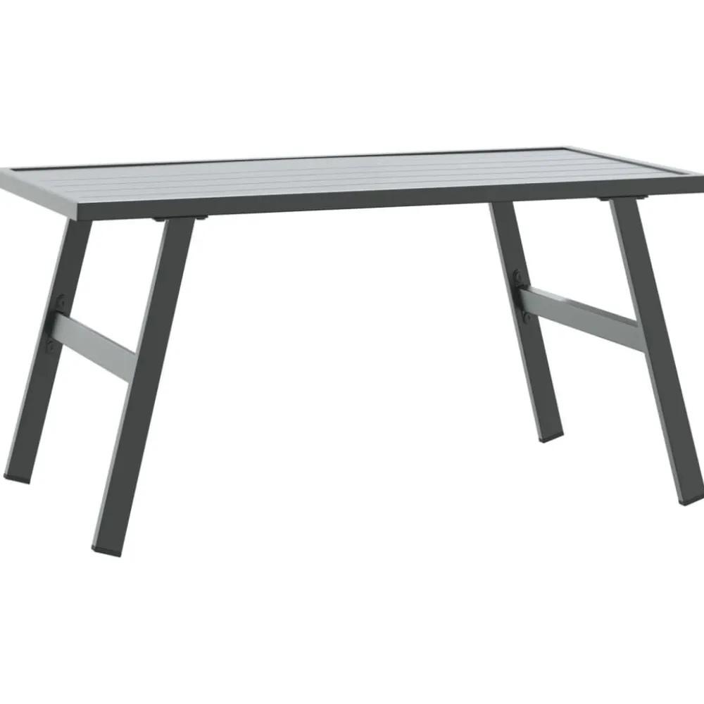 Online FinePRICE Puutarhan sohvapöytä musta 90x45x35 cm jauhemaalattu teräs (08106)