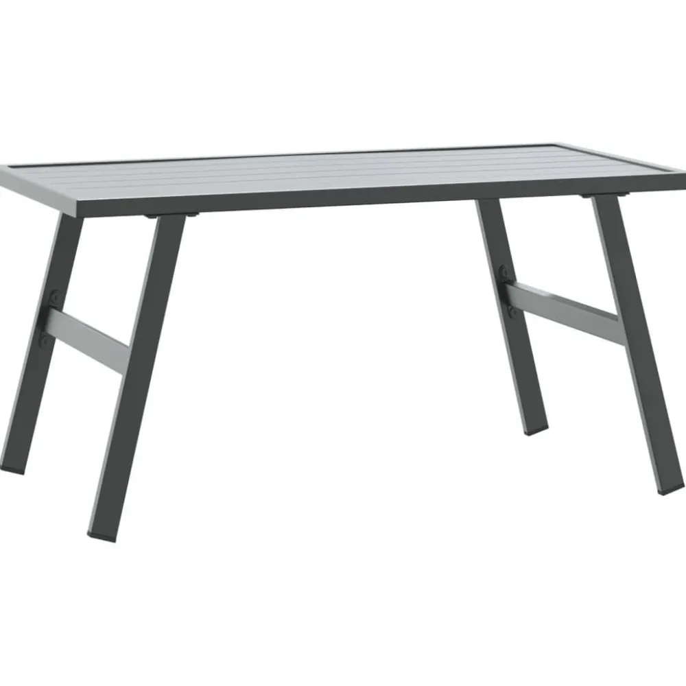 Online FinePRICE Puutarhan sohvapöytä musta 90x45x35 cm jauhemaalattu teräs (08106)