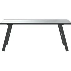 Online FinePRICE Puutarhan sohvapöytä musta 90x45x35 cm jauhemaalattu teräs (08106)