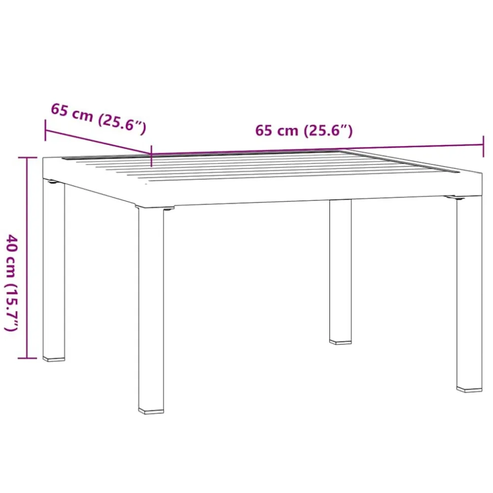 Discount FinePRICE Puutarhan sohvapöytä musta 65x65x40 cm alumiini (08573)