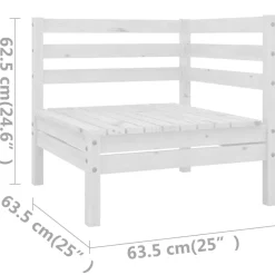 Discount FinePRICE Puutarhan sohvasarja 7-osainen valkoinen täysi mänty (83340)
