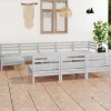 Clearance FinePRICE Puutarhan sohvasarja 11-osainen valkoinen täysi mänty (83370)