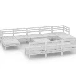 Clearance FinePRICE Puutarhan sohvasarja 11-osainen valkoinen täysi mänty (83370)