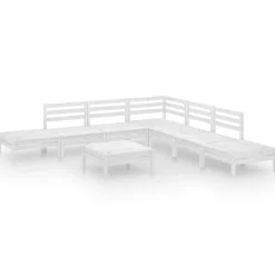 Outlet FinePRICE Puutarhan sohvasarja 8-osainen valkoinen täysi mänty (82653)