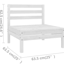New FinePRICE Puutarhan sohvasarja 5-osainen valkoinen täysi mänty (82623)