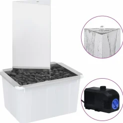 Online FinePRICE Puutarhan suihkulähde led:llä ruostumaton teräs 76 cm kolmio