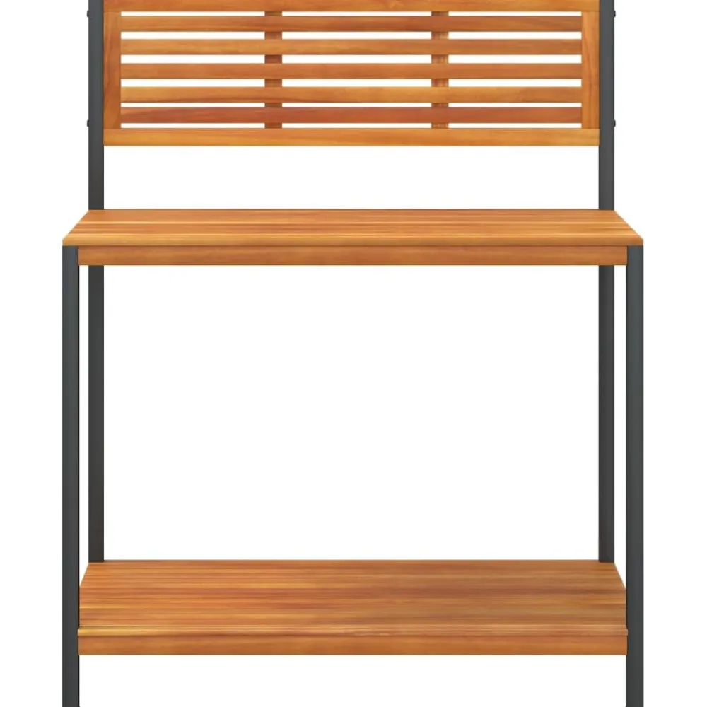 Sale FinePRICE Puutarhan työpöytä 90x50x110 cm täysi akasiapuu ja teräs (67619)