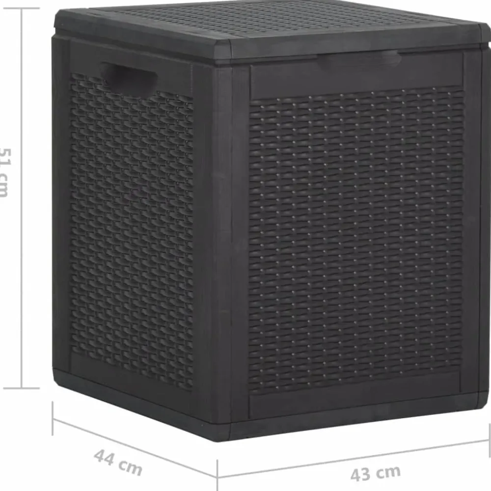 Outlet FinePRICE Puutarhan varastoarkku 90 l harmaa PP rottinki