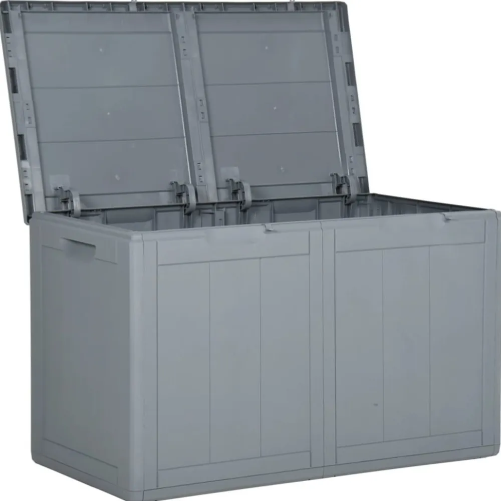 Outlet FinePRICE Puutarhan varastoarkku 90 l harmaa PP rottinki