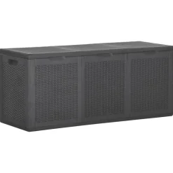 Outlet FinePRICE Puutarhan varastoarkku 90 l harmaa PP rottinki