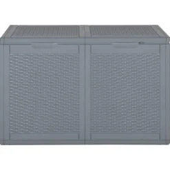 Outlet FinePRICE Puutarhan varastoarkku 90 l harmaa PP rottinki