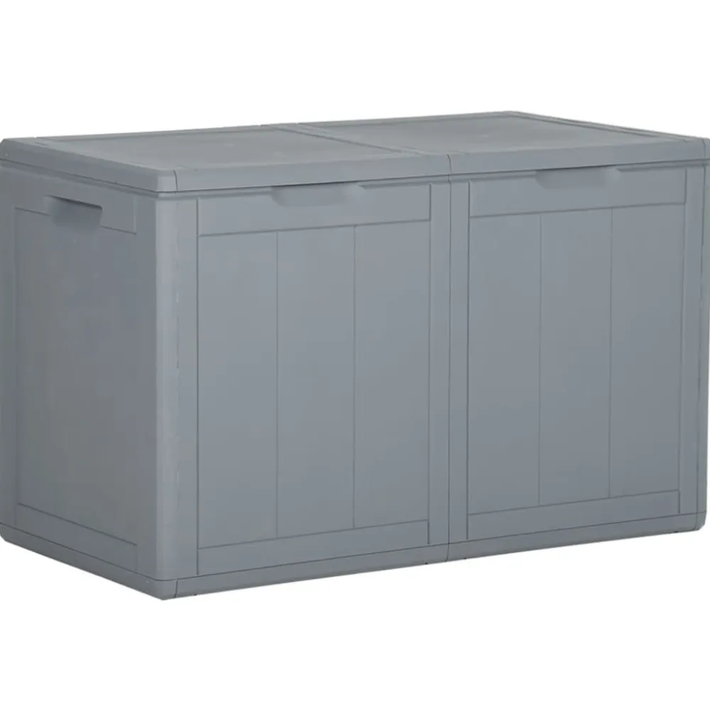 Outlet FinePRICE Puutarhan varastoarkku 90 l harmaa PP rottinki
