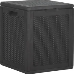 Outlet FinePRICE Puutarhan varastoarkku 90 l harmaa PP rottinki