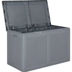 Outlet FinePRICE Puutarhan varastoarkku 90 l harmaa PP rottinki