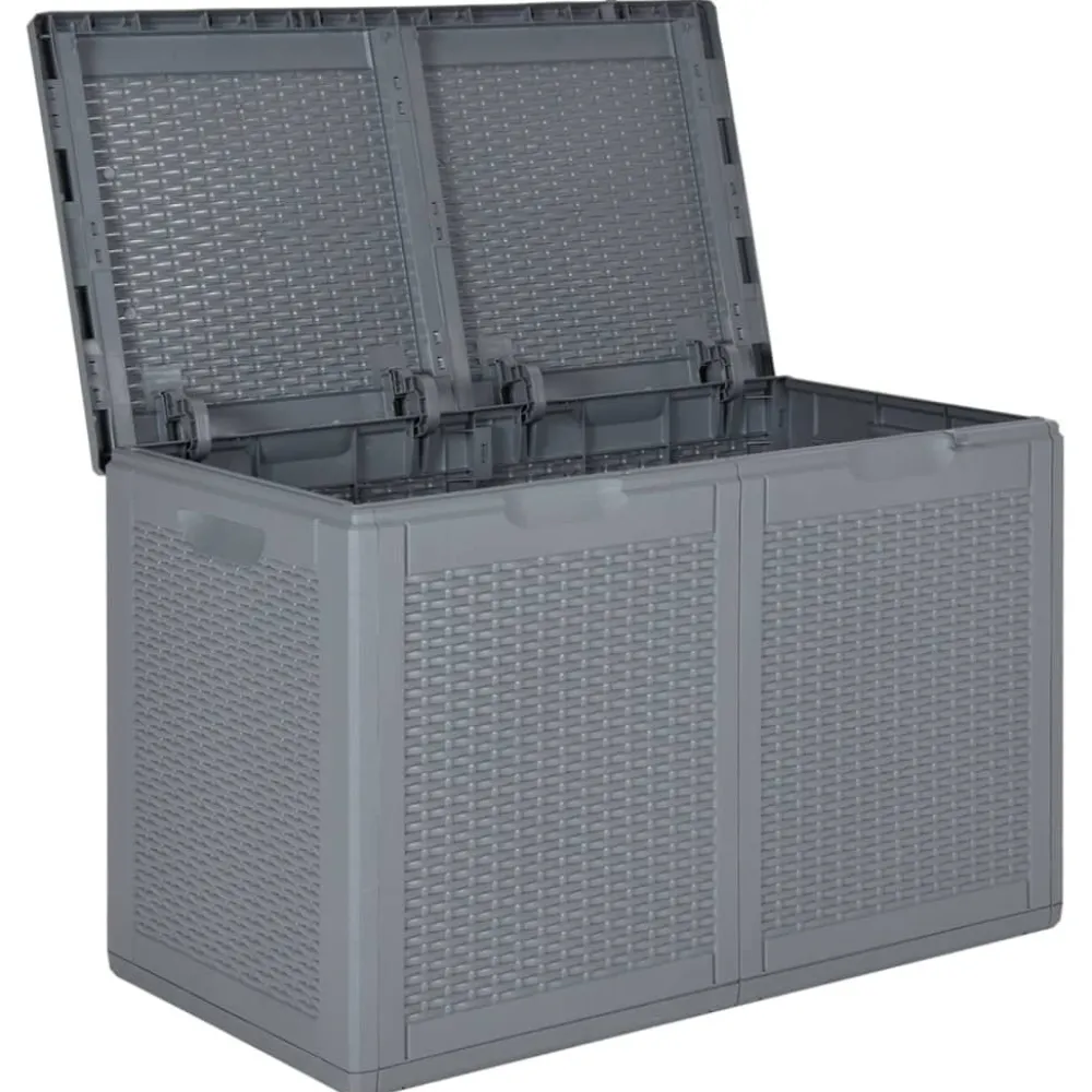 Outlet FinePRICE Puutarhan varastoarkku 90 l harmaa PP rottinki